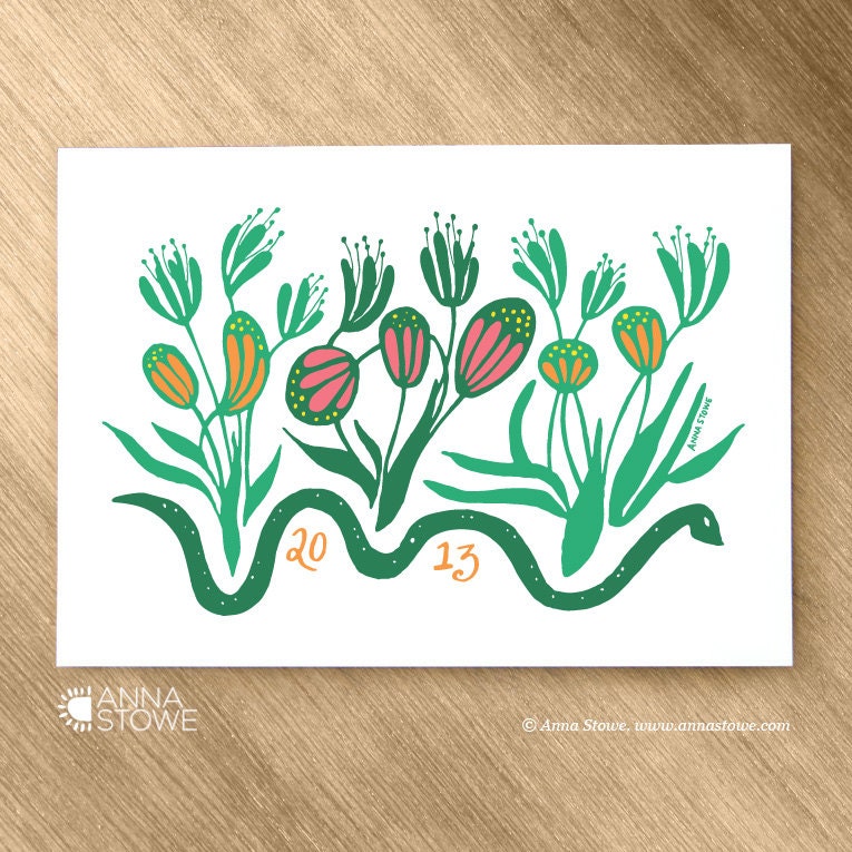 2013 Year of the Snake Card 5x7 - blank