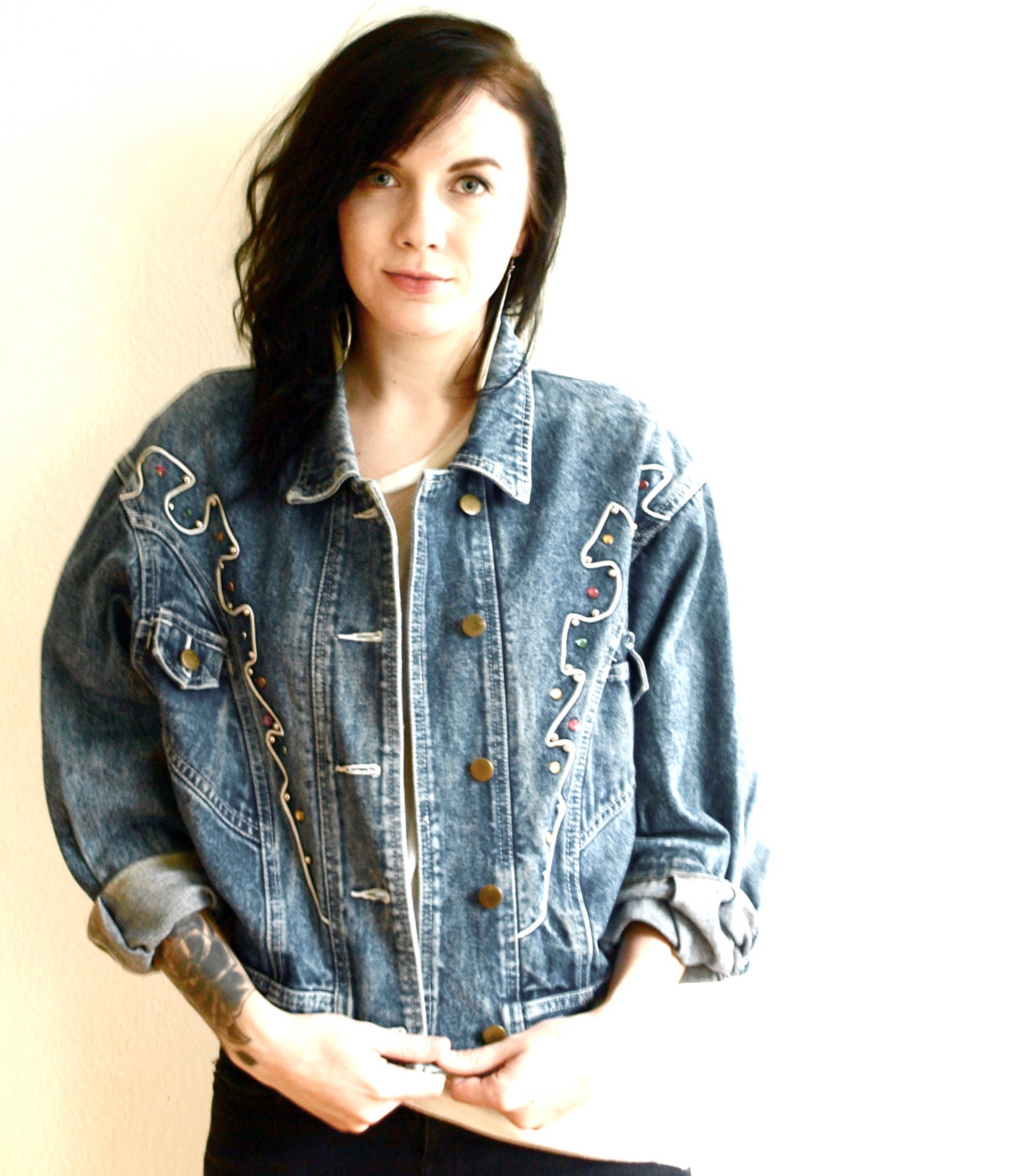 1980s Vintage Barbie n Gems Denim Jacket Size Large