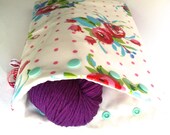 Sock project bag & stitch markers Snaps Bag - VINTAGE FLOWERS