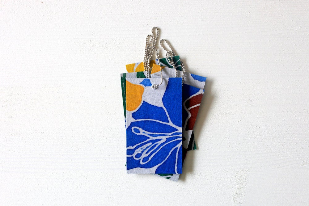 Upcycled Batik Gift Tags - Tropicana no.12