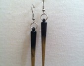 bronze dipped black spike earrings