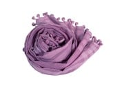 PomPom Tassel Dupata - Handwoven Cotton - Sugar Plum
