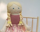 Cloth Doll Blonde Fair Rag Doll Ready to Ship