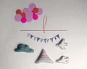 cloud mountain birds wall hanging