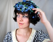 Vintage 60s Floral Fascinator Headpiece Hat