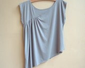 Top Side Drape Frost (Olive, Black) Bamboo Eco Jersey, modern style, wabi sabi- made to order