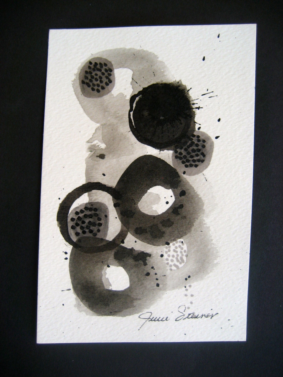 Modern Contemporary Black and White Abstract Painting 20 by Julie Steiner
