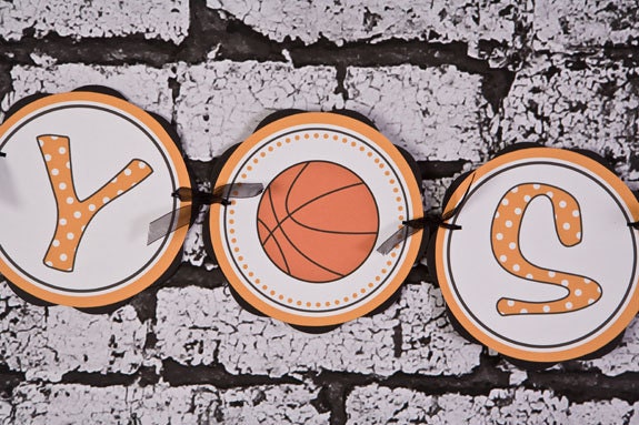 Basketball BABY SHOWER Banner Party Decorations, Basketball Baby Shower Banner, Basketball Party Decorations in Orange & Black Il_170x135
