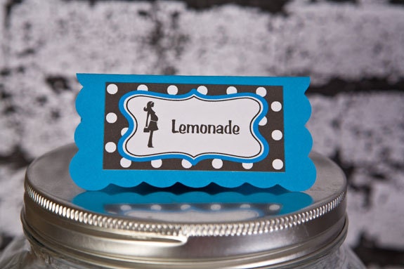 Baby Shower Food Tents - Mom to Be Theme Food Labels - Menu Cards - Place Cards - Baby Shower Decorations - Aqua Blue & Black Polka Dot (6) Il_570xn