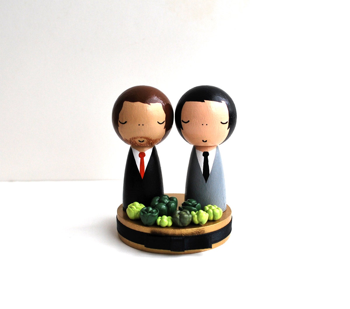 Custom Sentimental Succulents Mini Wedding Cake Topper