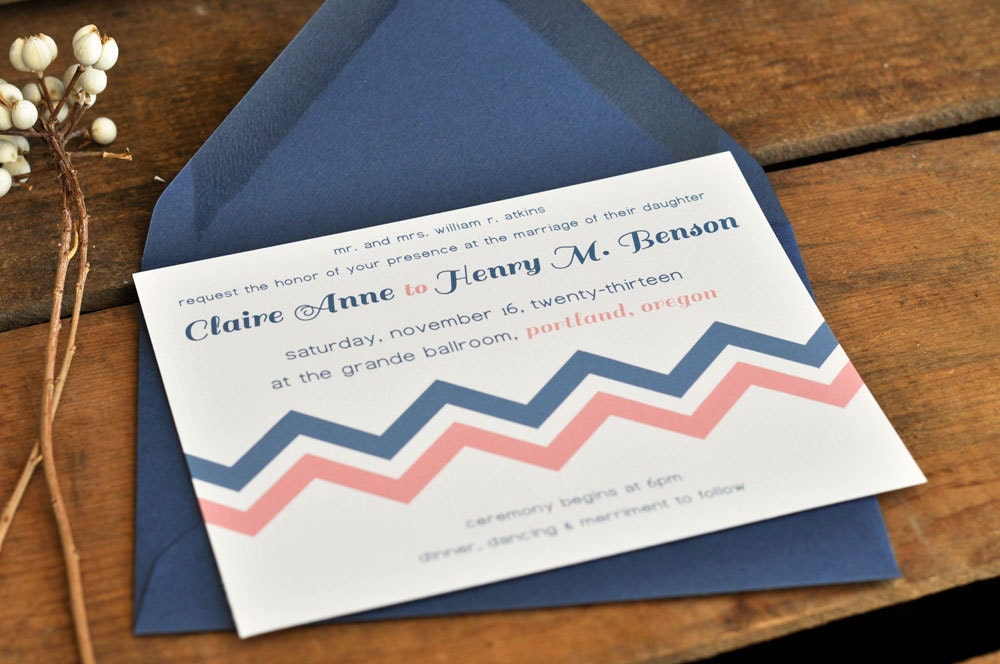 Chevron Wedding Invitation