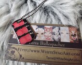 Three Wise Devils - Dog tag NECKLACE pendant fairy goth devil demon hear see speak no evil