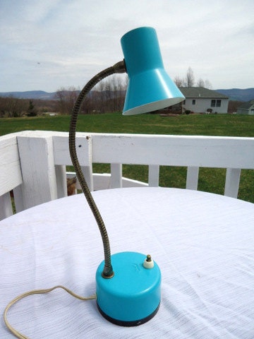 Vintage Mid Century Teal Desk lamp