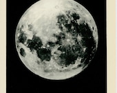 1959 full moon original vintage astronomy planet print