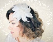 Lydia style050 feather flower headpiece/brooch