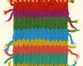 Knitted Stripes - PRINT of a Colored Pencil Drawing - Knitting Drawing - 8 x 10 Knitting Art