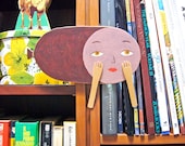 Acrylic on wood original art - Ms Mortadella