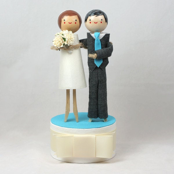 Custom Wedding Cake Topper with STANDARD SHORT DRESS