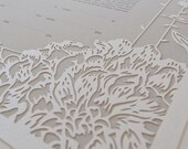 Laser Papercut Ketubah - Peony Frame