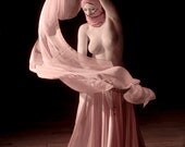 Nude art female belly dancer with veil color fine art photo print wall art - Dancing in the dark - Infrared - 05