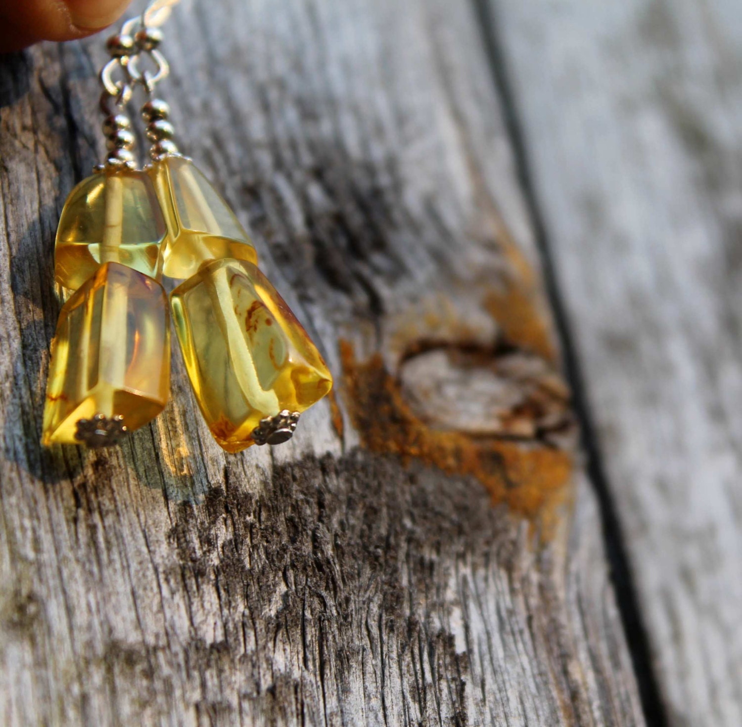 Baltic Amber Earrings Dangle Yellow Honey Natural Jewelry Geometric Zen Transparent Dangling Summer Organic Fashion Handcrafted Bee Earthy