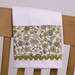 Gray and Green Floral Mid Century Retro Tea Towel Dish Towel or Guest Towel