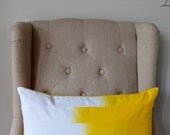 Yellow Dip Dyed Stripe KIdney Pillow - 12"x21"
