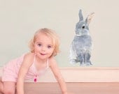 Bunny Wall Decal, Woodland Fabric Wall Sticker (Not Vinyl) - Mini