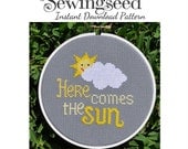 INSTANT DOWNLOAD Here Comes the Sun Cross Stitch Pattern