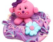 Lolly's Flower in the Pastel Glade - Polymer Clay StoryBook Scene Sculpted Figurine