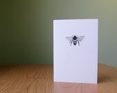 Honey bee card // bee note card // drawing of a worker bee // note card with honey bee facts