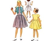 1950s Girls Dress - McCall's 8770 Vintage Sewing Pattern - Size 6 Breast 24
