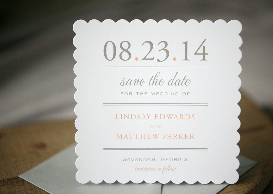 Wedding Save the Dates - Scallop Save the Date Card