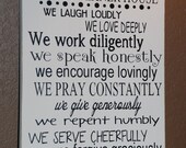 In This House . . . All Because of Jesus Customizable Wood Sign Typography