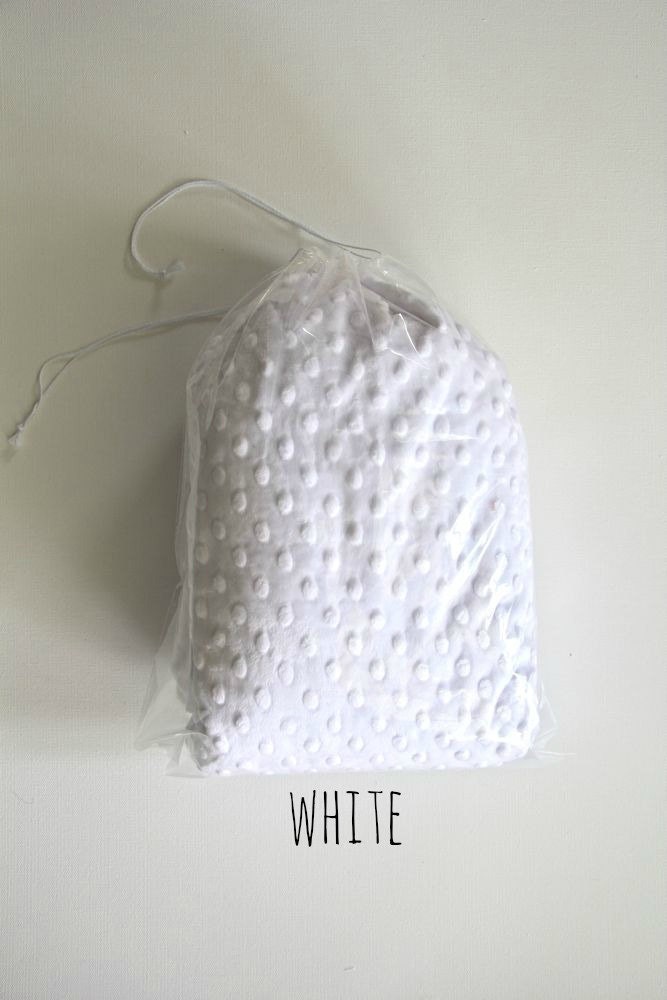 white minky dimple dot destash