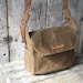 The Finch Satchel. WWII Leather, Antique ticking and waxed canvas.