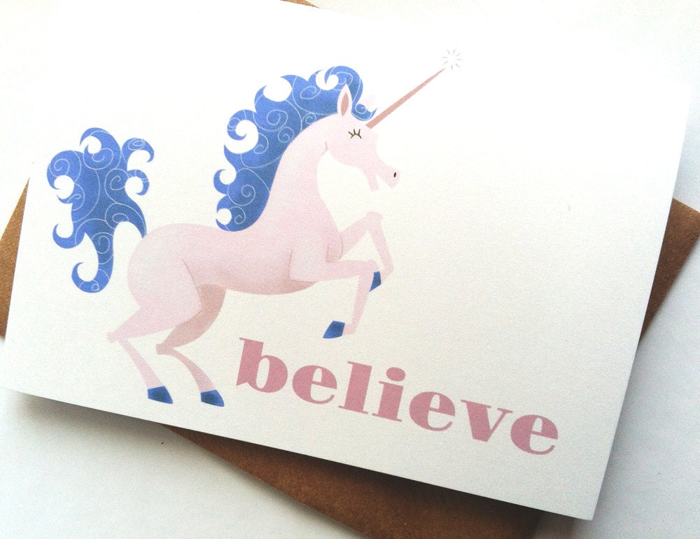 Set of 4 - Inspirational Unicorn Notes Cards