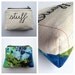 Zipper Pouch- stuff- Green Floral Vintage Fabric- Hand Embroidered