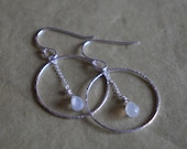 moonstone earrings  - moonstone bead circle earrings