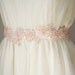 Blush Bridal Sash, Wedding Belt, Pale Pink Flower
