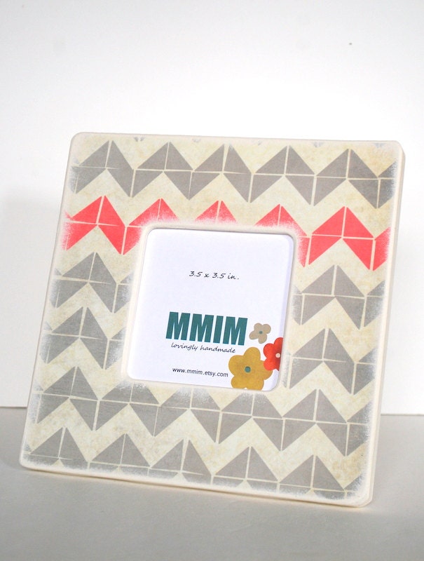 Gray Chevron With A Touch Of Pink Picture Frame