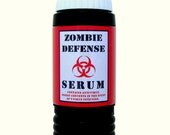 Funny ZOMBIE DEFENSE Water Bottle Awesome Novelty - Joke Gift
