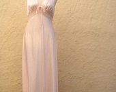 Vintage 70s / Val Mode / Cotton Candy / Pink / Swiss Dot / Lace  /Goddess / Boudoir / Nightgown / MEDIUM