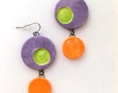 Limited Edition Dangle Earrings in lavender, lime, and orange
