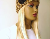 Fall Fashion - Brown Hat, Beanie - Autumn Color of Brown Cable Beret with Flower - Gift for Her - Ready for Shipping