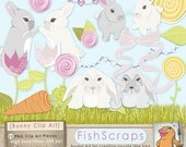 Bunny Clip Art - Easter Bunnies - Rabbits - Digital Graphics for Card Making, Crafts & More Il_170x135