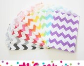 12 Mini RED Chevron FAVOR BAG - Mini bags - Paper Sack - Popcorn Bag - Silverware Cutlery Bag - Wedding Favor Bag