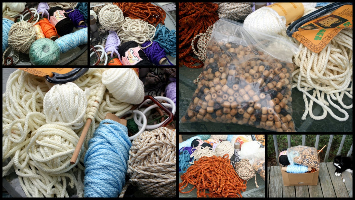 Destash- Vintage- Macracord- Nylon- Polypropylene- Macrame Supplies- Beads- More