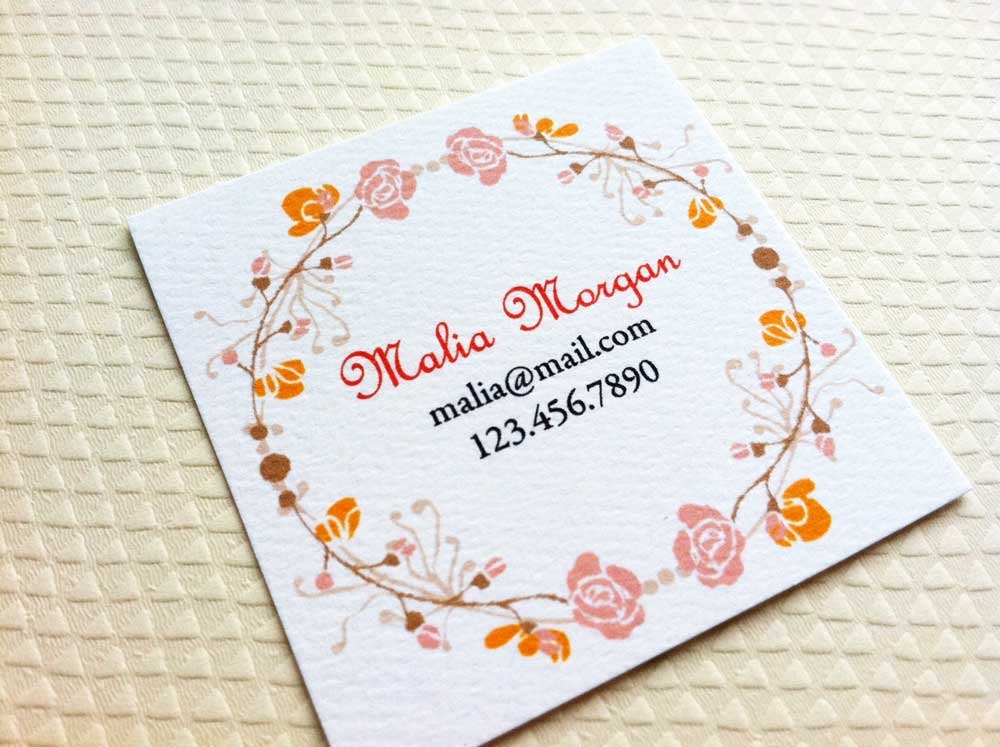 Personalized Floral Business Cards Calling Cards - Set of 48