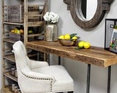 Love this reclaimed wood desk... We make them in any size. 48" l x 24" w x 42" tall